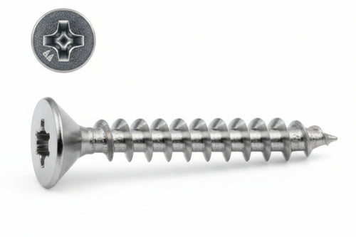 Viti Panel-Vit Testa Svasata Piana Torx Acciaio Chromiting- - Ø Mm.6X40 - 200 Pezzi Mustad