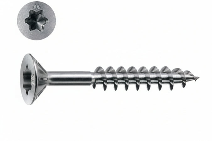 Viti Panel-Vit Pv Testa Svasata Piana Torx Acciaio Chromiting- - Ø Mm.6X100 - 100 Pezzi Mustad