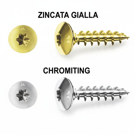 Viti Panel-Vit Tc Testa Fungo Torx Con Collare Chromiting- - Ø Mm.6X70 - 100 Pezzi Mustad