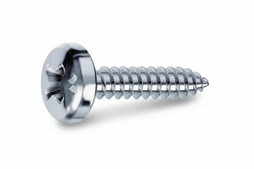 Viti Autofilettanti Testa Cilindrica Acciaio Zincato Bianco- - Ø Mm.2,2X9.5 - 1000 Pezzi Mustad