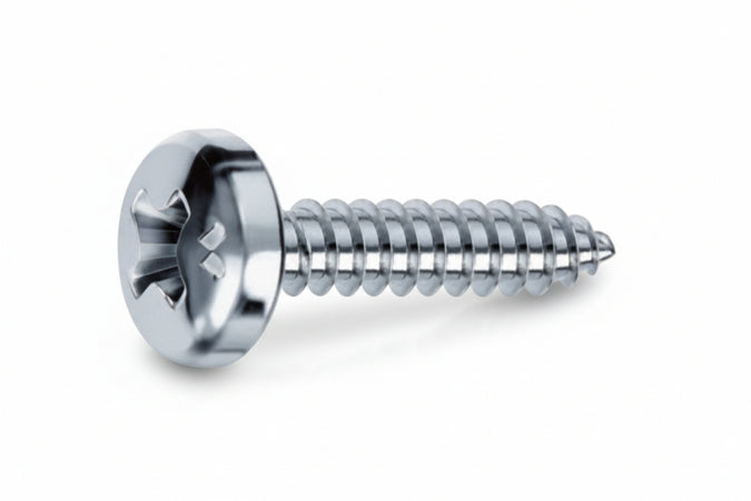 Viti Autofilettanti Testa Cilindrica Acciaio Zincato Bianco- - Ø Mm.3,5X9.5 - 500 Pezzi Mustad