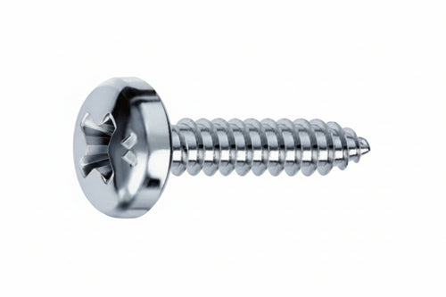 Viti Autofilettanti Testa Cilindrica Acciaio Zincato Bianco- - Ø Mm.3,5X13 - 500 Pezzi Mustad