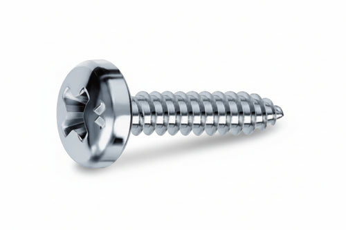 Viti Autofilettanti Testa Cilindrica Acciaio Zincato Bianco- - Ø Mm.3,5X16 - 500 Pezzi Mustad
