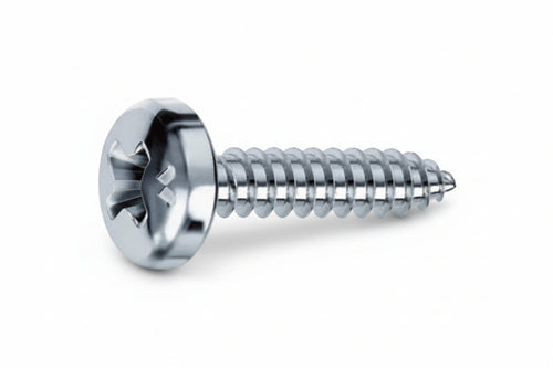 Viti Autofilettanti Testa Cilindrica Acciaio Zincato Bianco- - Ø Mm.3,5X19 - 500 Pezzi Mustad