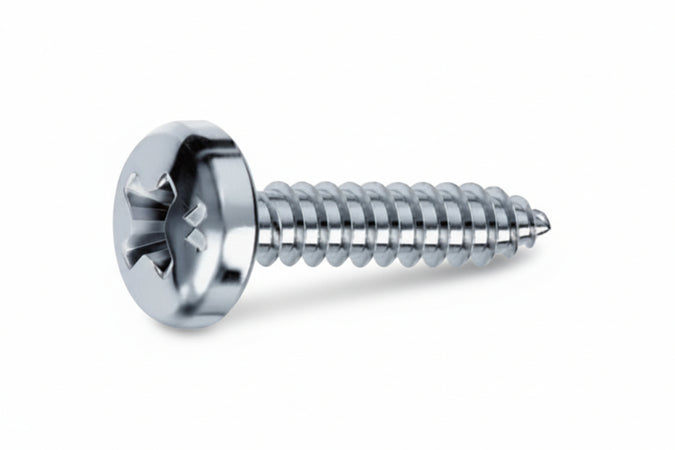 Viti Autofilettanti Testa Cilindrica Acciaio Zincato Bianco- - Ø Mm.3,9X25 - 500 Pezzi Mustad
