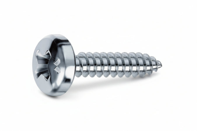 Viti Autofilettanti Testa Cilindrica Acciaio Zincato Bianco- - Ø Mm.4,2X9,5 - 500 Pezzi Mustad