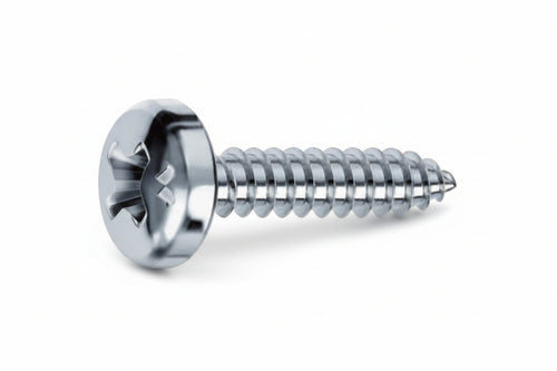 Viti Autofilettanti Testa Cilindrica Acciaio Zincato Bianco- - Ø Mm.4,2X22 - 500 Pezzi Mustad