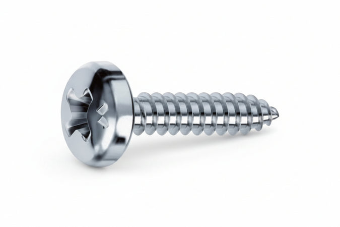 Viti Autofilettanti Testa Cilindrica Acciaio Zincato Bianco- - Ø Mm.4,2X25 - 500 Pezzi Mustad