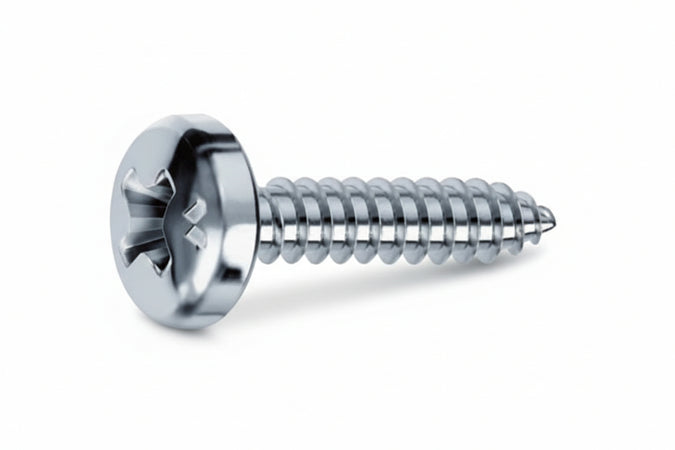 Viti Autofilettanti Testa Cilindrica Acciaio Zincato Bianco- - Ø Mm.4,2X38 - 500 Pezzi Mustad