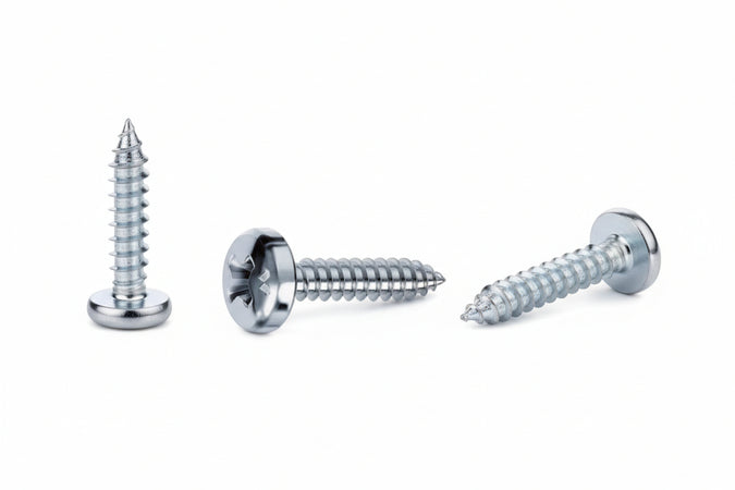 Viti Autofilettanti Testa Cilindrica Acciaio Zincato Bianco- - Ø Mm.4,8X25 - 500 Pezzi Mustad