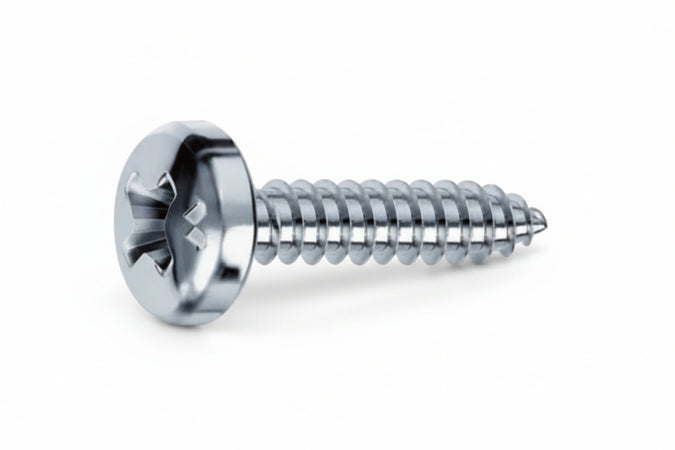 Viti Autofilettanti Testa Cilindrica Acciaio Zincato Bianco- - Ø Mm.4,8X38 - 200 Pezzi Mustad