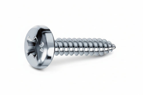 Viti Autofilettanti Testa Cilindrica Acciaio Zincato Bianco- - Ø Mm.5,5X19 - 200 Pezzi Mustad
