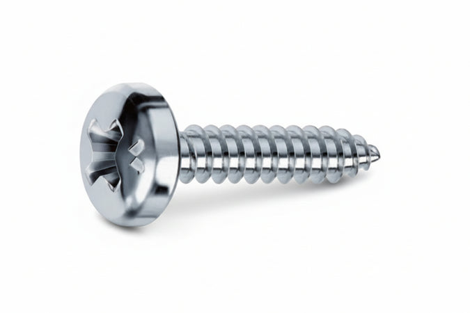 Viti Autofilettanti Testa Cilindrica Acciaio Zincato Bianco- - Ø Mm.5,5X19 - 200 Pezzi Mustad