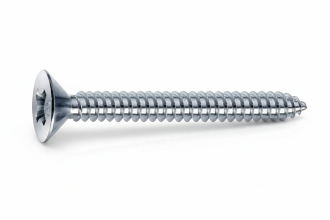 Viti Autofilettanti Testa Svasata Piana Acciaio Zincato Bianco- - Ø Mm.2,9X9.5 - 1000 Pezzi Mustad
