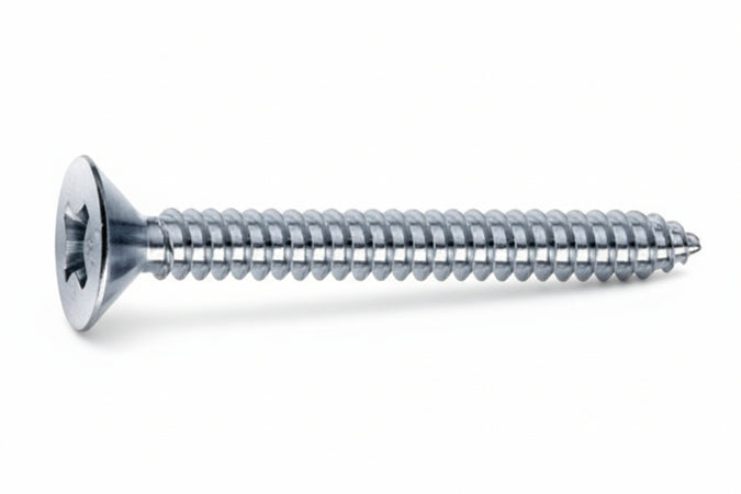 Viti Autofilettanti Testa Svasata Piana Acciaio Zincato Bianco- - Ø Mm.2,9X13 - 1000 Pezzi Mustad