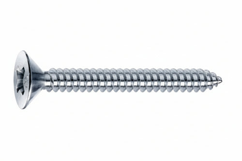 Viti Autofilettanti Testa Svasata Piana Acciaio Zincato Bianco- - Ø Mm.2,9X19 - 1000 Pezzi Mustad