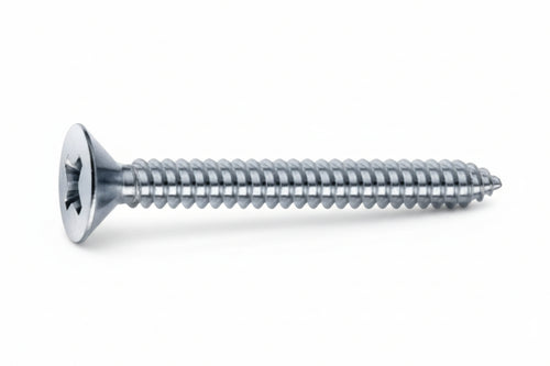 Viti Autofilettanti Testa Svasata Piana Acciaio Zincato Bianco- - Ø Mm.3,5X9.5 - 500 Pezzi Mustad