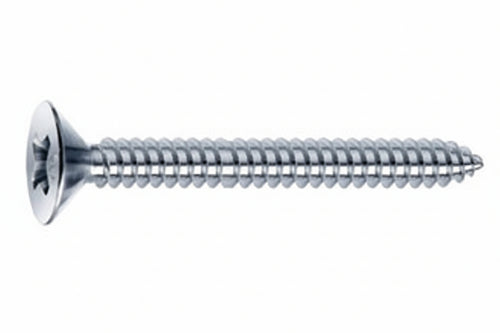 Viti Autofilettanti Testa Svasata Piana Acciaio Zincato Bianco- - Ø Mm.3,5X13 - 500 Pezzi Mustad