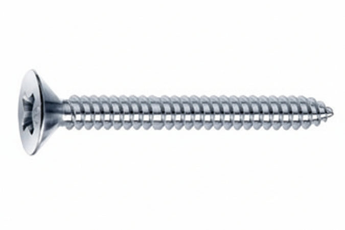 Viti Autofilettanti Testa Svasata Piana Acciaio Zincato Bianco- - Ø Mm.3,5X13 - 500 Pezzi Mustad