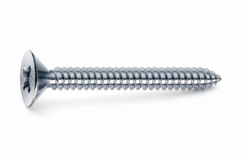 Viti Autofilettanti Testa Svasata Piana Acciaio Zincato Bianco- - Ø Mm.3,5X25 - 500 Pezzi Mustad