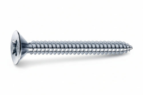 Viti Autofilettanti Testa Svasata Piana Acciaio Zincato Bianco- - Ø Mm.3,5X32 - 500 Pezzi Mustad