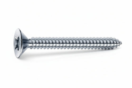 Viti Autofilettanti Testa Svasata Piana Acciaio Zincato Bianco- - Ø Mm.3,5X38 - 500 Pezzi Mustad
