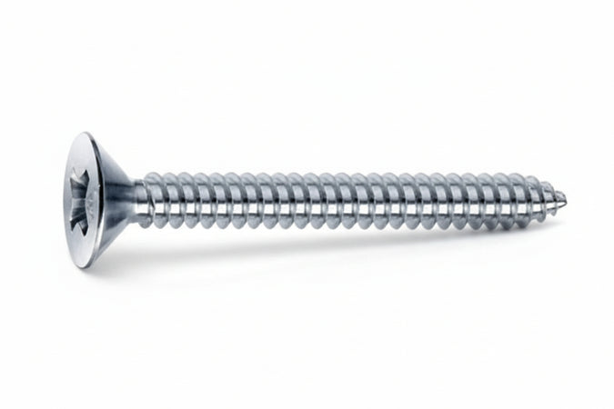 Viti Autofilettanti Testa Svasata Piana Acciaio Zincato Bianco- - Ø Mm.3,5X38 - 500 Pezzi Mustad