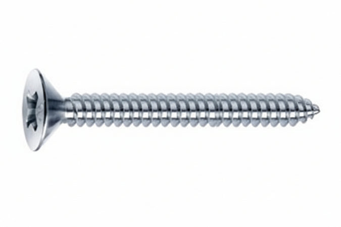 Viti Autofilettanti Testa Svasata Piana Acciaio Zincato Bianco- - Ø Mm.3,9X16 - 500 Pezzi Mustad
