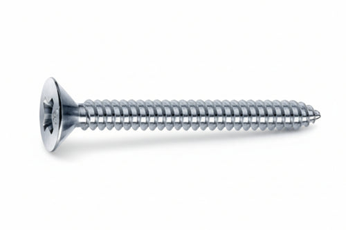 Viti Autofilettanti Testa Svasata Piana Acciaio Zincato Bianco- - Ø Mm.3,9X19 - 500 Pezzi Mustad