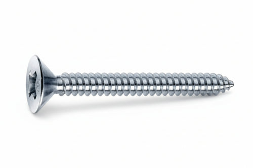 Viti Autofilettanti Testa Svasata Piana Acciaio Zincato Bianco- - Ø Mm.3,9X22 - 500 Pezzi Mustad