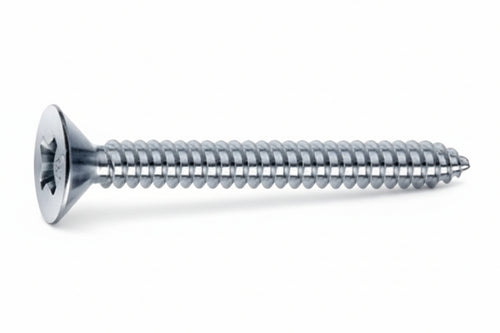 Viti Autofilettanti Testa Svasata Piana Acciaio Zincato Bianco- - Ø Mm.4,2X13 - 500 Pezzi Mustad