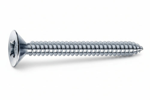 Viti Autofilettanti Testa Svasata Piana Acciaio Zincato Bianco- - Ø Mm.4,2X16 - 500 Pezzi Mustad