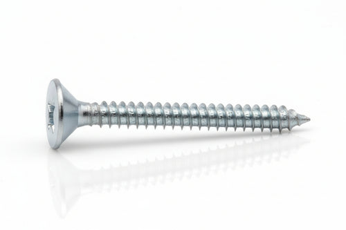 Viti Autofilettanti Testa Svasata Piana Acciaio Zincato Bianco- - Ø Mm.4,2X22 - 500 Pezzi Mustad