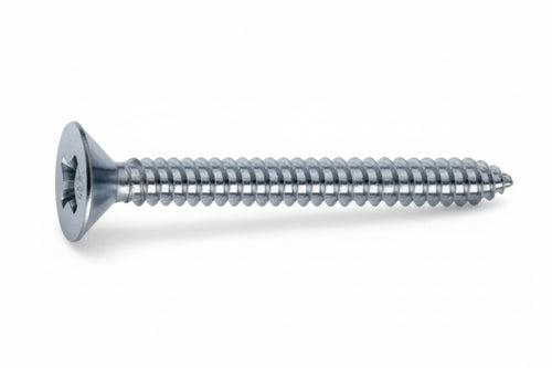 Viti Autofilettanti Testa Svasata Piana Acciaio Zincato Bianco- - Ø Mm.4,2X25 - 500 Pezzi Mustad