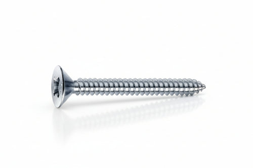 Viti Autofilettanti Testa Svasata Piana Acciaio Zincato Bianco- - Ø Mm.4,2X38 - 500 Pezzi Mustad