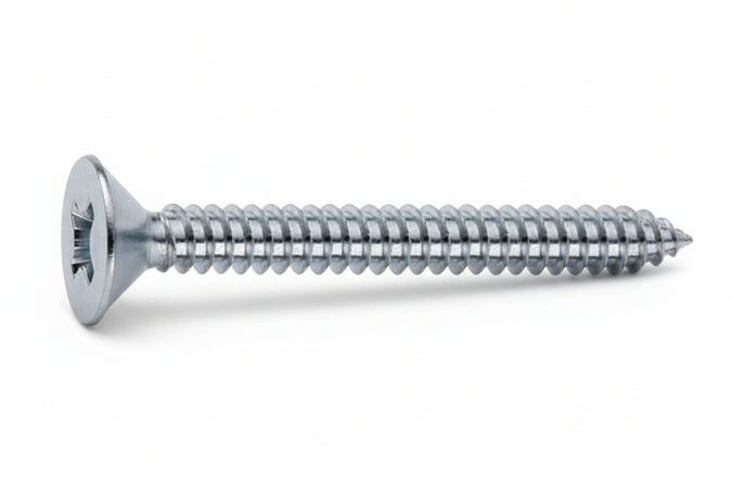 Viti Autofilettanti Testa Svasata Piana Acciaio Zincato Bianco- - Ø Mm.4,8X13 - 500 Pezzi Mustad