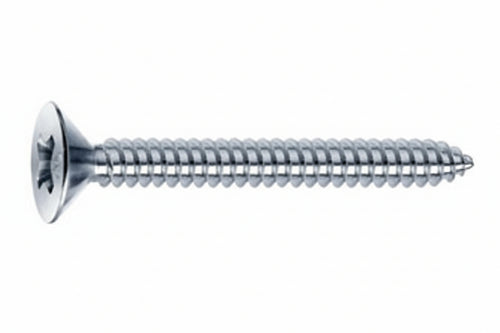 Viti Autofilettanti Testa Svasata Piana Acciaio Zincato Bianco- - Ø Mm.4,8X19 - 500 Pezzi Mustad