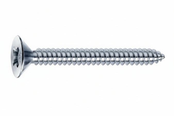 Viti Autofilettanti Testa Svasata Piana Acciaio Zincato Bianco- - Ø Mm.4,8X19 - 500 Pezzi Mustad