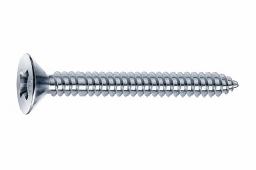 Viti Autofilettanti Testa Svasata Piana Acciaio Zincato Bianco- - Ø Mm.4,8X25 - 500 Pezzi Mustad
