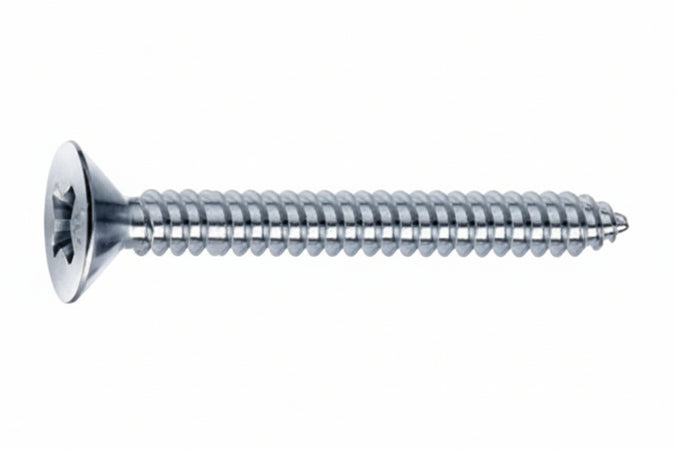 Viti Autofilettanti Testa Svasata Piana Acciaio Zincato Bianco- - Ø Mm.4,8X25 - 500 Pezzi Mustad