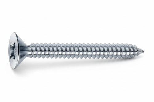 Viti Autofilettanti Testa Svasata Piana Acciaio Zincato Bianco- - Ø Mm.4,8X32 - 200 Pezzi Mustad