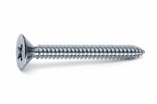 Viti Autofilettanti Testa Svasata Piana Acciaio Zincato Bianco- - Ø Mm.4,8X38 - 200 Pezzi Mustad