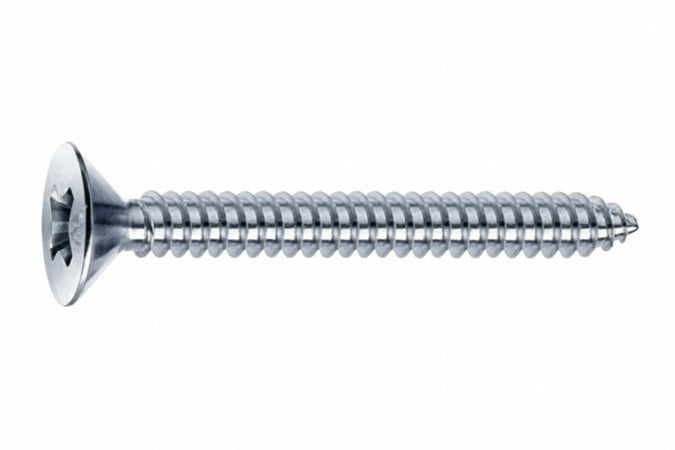 Viti Autofilettanti Testa Svasata Piana Acciaio Zincato Bianco- - Ø Mm.5,5X32 - 200 Pezzi Mustad
