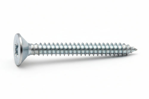 Viti Autofilettanti Testa Svasata Piana Acciaio Zincato Bianco- - Ø Mm.5,5X50 - 200 Pezzi Mustad