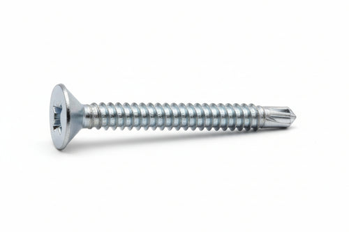 Viti Autoperforanti Testa Svasata Piana Acciaio Zincato Bianco- - Ø Mm.3,5X16 - 500 Pezzi Mustad