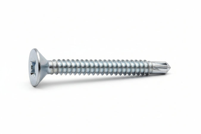 Viti Autoperforanti Testa Svasata Piana Acciaio Zincato Bianco- - Ø Mm.3,5X16 - 500 Pezzi Mustad