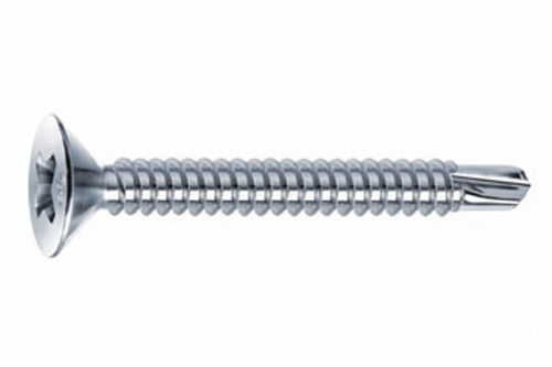 Viti Autoperforanti Testa Svasata Piana Acciaio Zincato Bianco- - Ø Mm.3,5X19 - 500 Pezzi Mustad