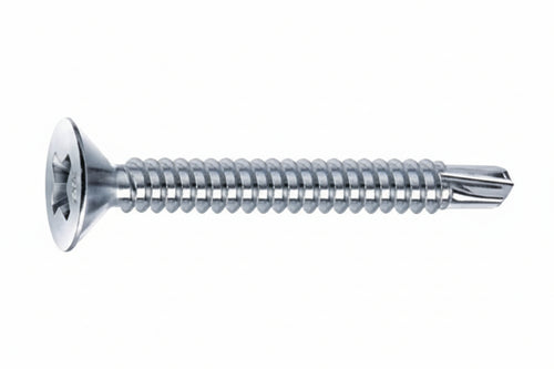 Viti Autoperforanti Testa Svasata Piana Acciaio Zincato Bianco- - Ø Mm.3,5X32 - 500 Pezzi Mustad