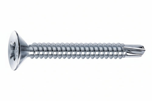 Viti Autoperforanti Testa Svasata Piana Acciaio Zincato Bianco- - Ø Mm.3,5X38 - 500 Pezzi Mustad