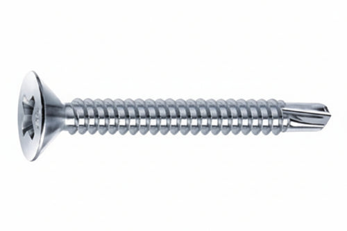 Viti Autoperforanti Testa Svasata Piana Acciaio Zincato Bianco- - Ø Mm.3,9X13 - 500 Pezzi Mustad